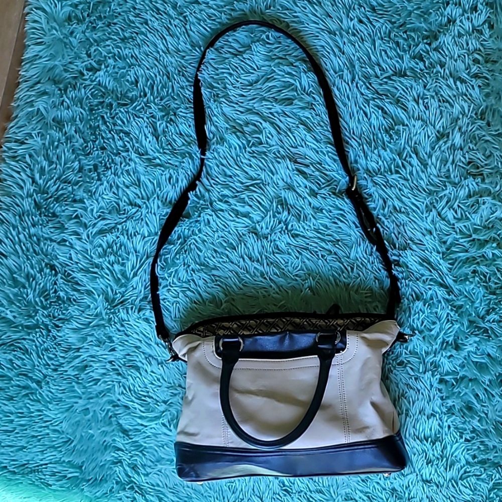 Tiananello leather white and black handbag